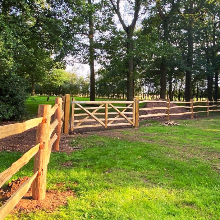 Cleft Chestnut Posts and Rail