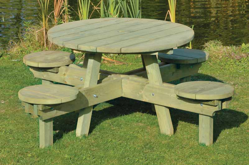Round Table Seat Garden, Round Outdoor Table With Bench Seats