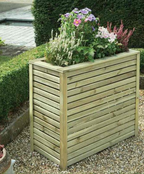 Slatted Rectangular Planter