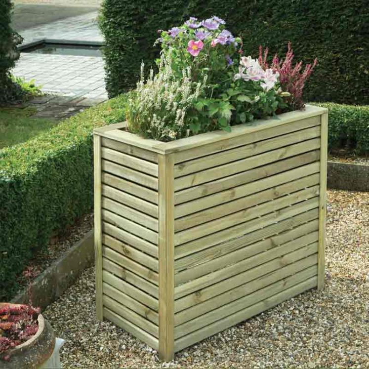 Slatted Rectangular Planter