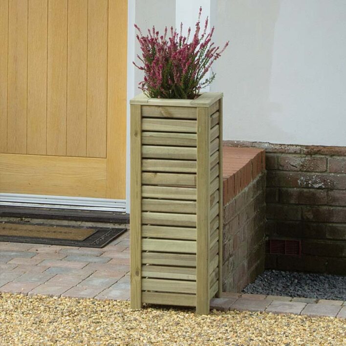 Slatted Square Planter