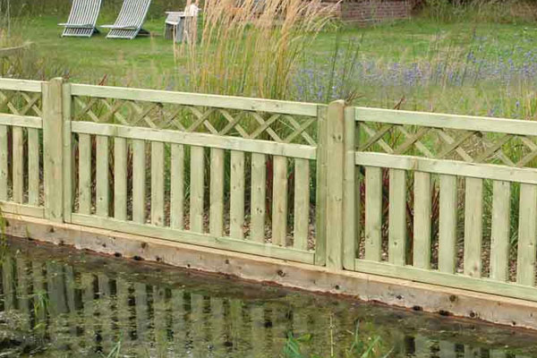 Cross Top Timber Fence Panel in Ashford Kent