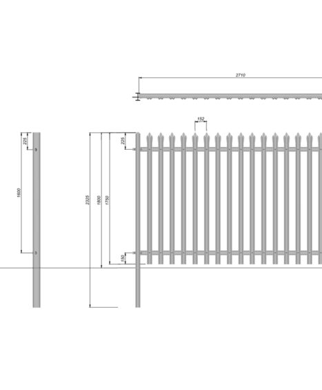 1.8m High Steel Palisade Fencing