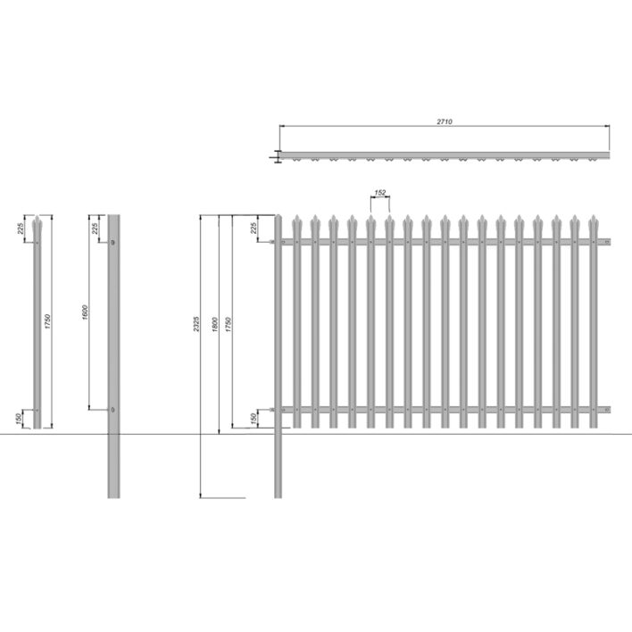 1.8m High Steel Palisade Fencing