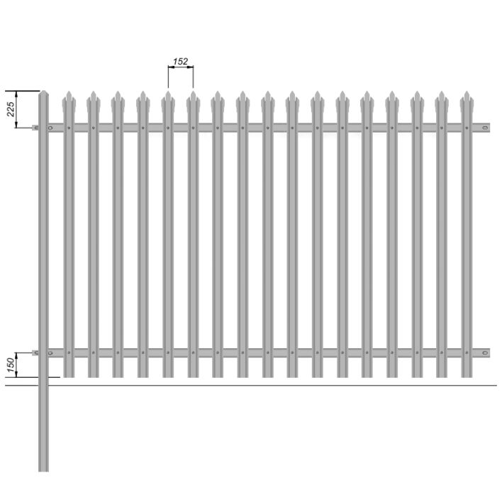 1.8m High Steel Palisade Fencing