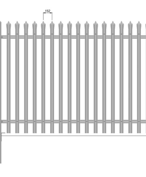 2.0m High Steel Palisade Fencing