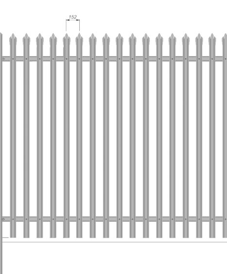 2.4m High Steel Palisade Fencing