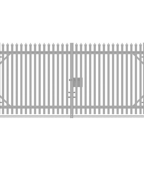 2.4m High Steel Palisade Gate – Double Leaf