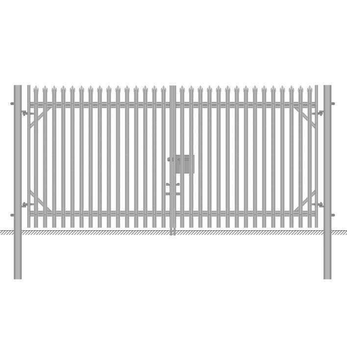 2.0m High Steel Palisade Gate – Double Leaf