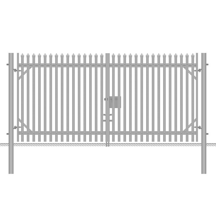 2.0m High Steel Palisade Gate – Double Leaf