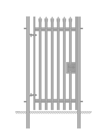 2.0m High Steel Palisade Gate – Single Leaf