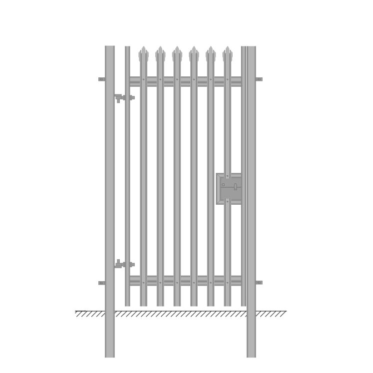 2.0m High Steel Palisade Gate – Single Leaf