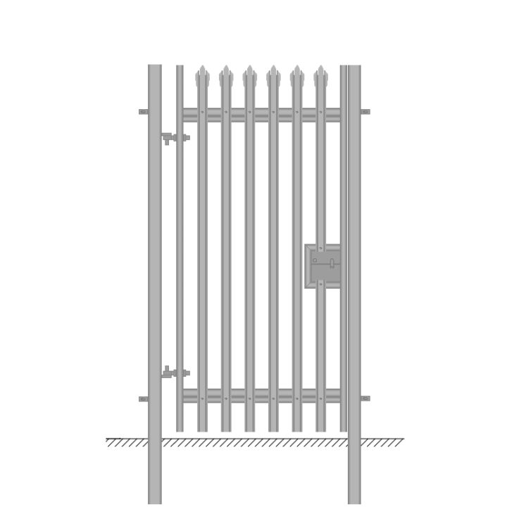 2.4m High Steel Palisade Gate – Single Leaf