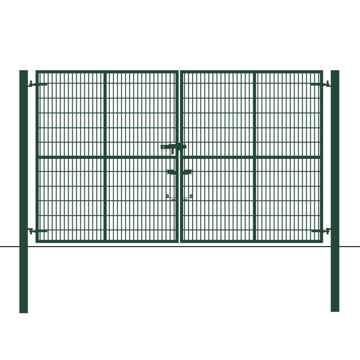 2.4m High 656 Clad Gate in Green – Double Leaf