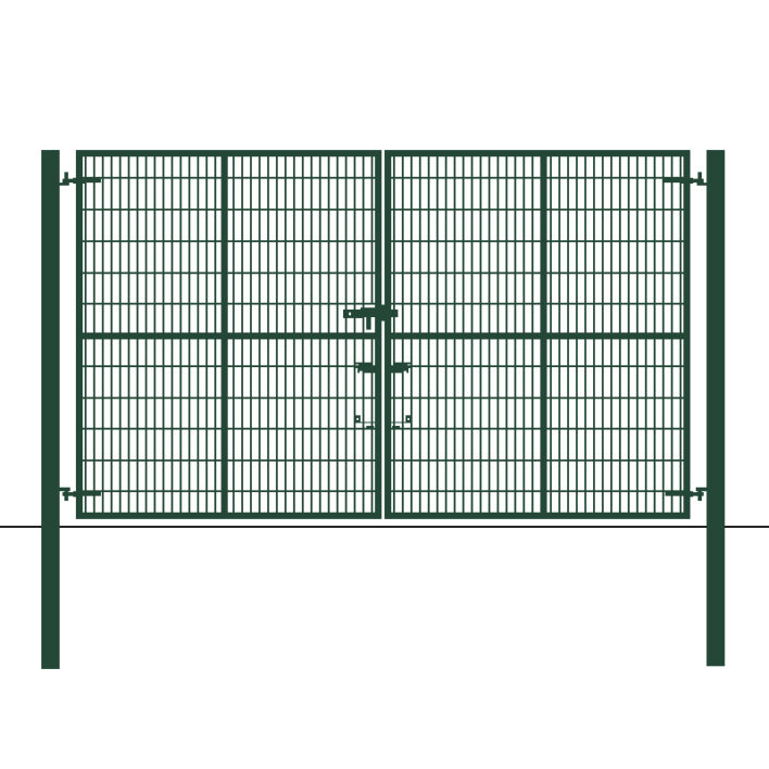 2.0m High 656 Clad Gate in Green – Double Leaf