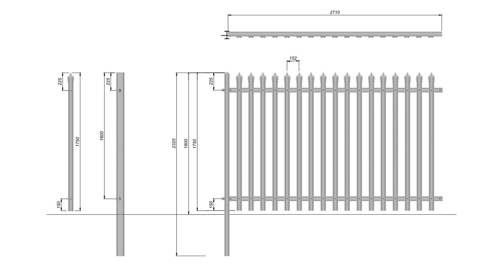 Small Steel Palisade Fencing