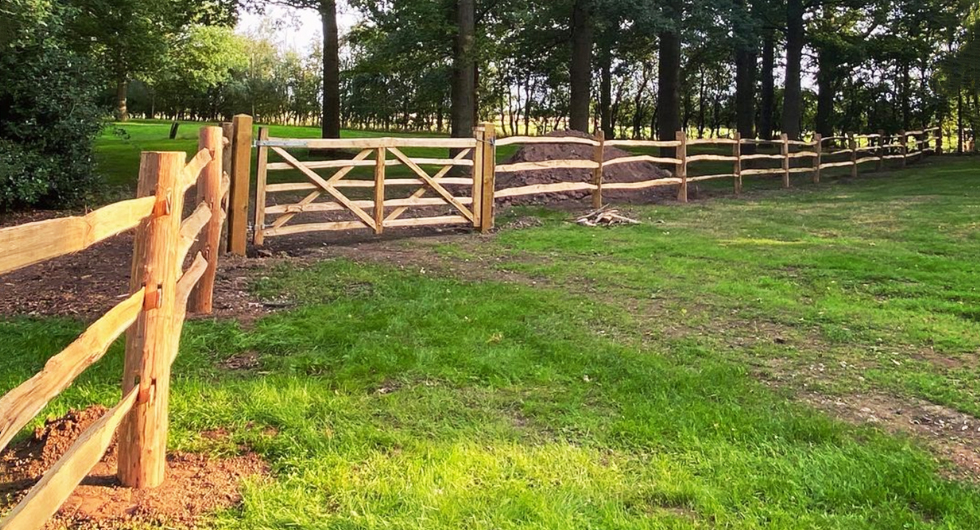 Cleft Chestnut Posts and Rail